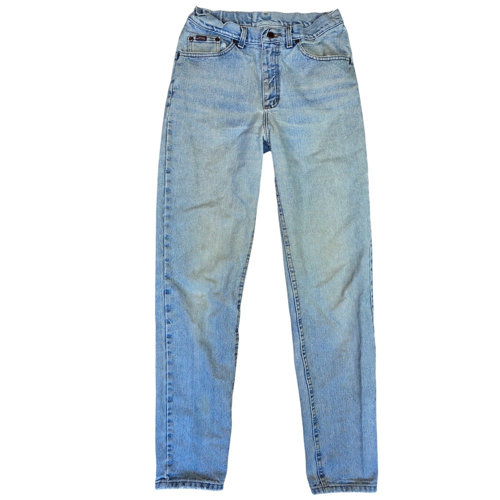 Vintage Riders by Lee High Waisted Tapered Leg Jeans Light Wash Blue 10 Long